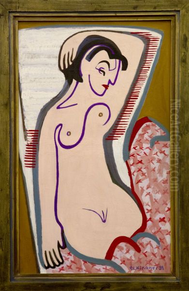 Femme nue allongee Oil Painting by Ernst Ludwig Kirchner