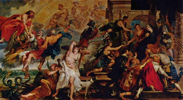 Apotheose d'Henri IV, et hommage a Marie de Medicis Oil Painting by (studio of) Rubens, Peter Paul