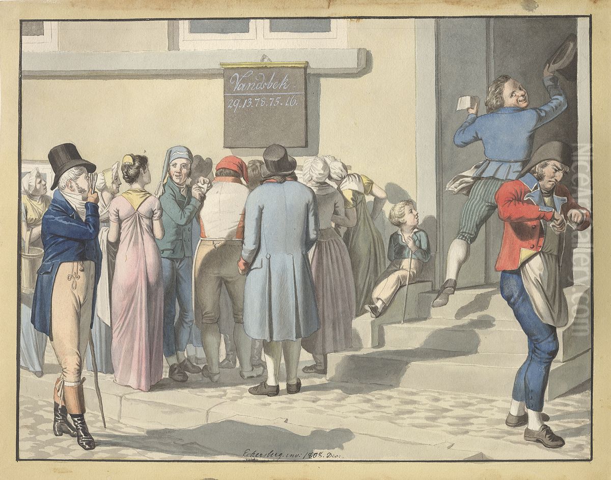 Udenfor Tallotteri-Kollektionen. Oil Painting by Christoffer Wilhelm Eckersberg