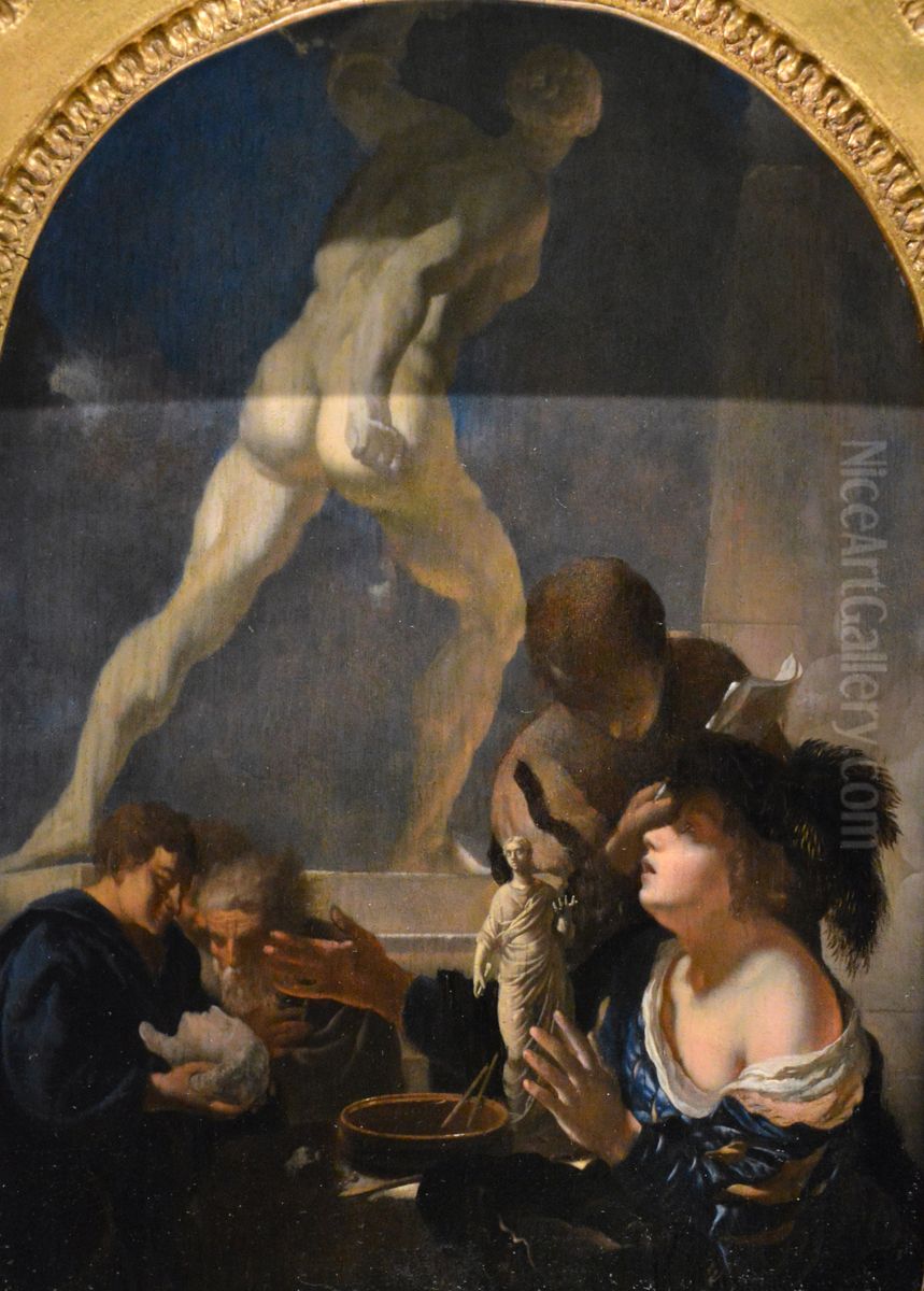 Allegorie relative a l'enseignement de la Peinture et des Arts Oil Painting by Adriaen Van Der Werff