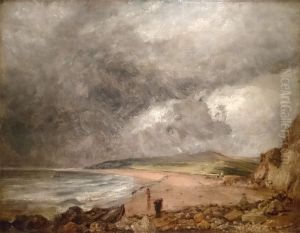 La baie de Weymouth (Dorset) a l'approche de l'orage
