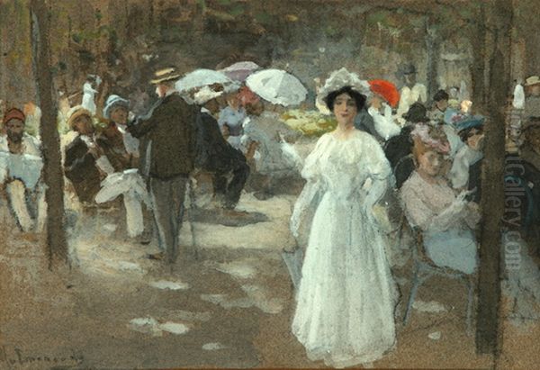 Boulevard. Vichy. France. Oil Painting by Aleksey Stepanov