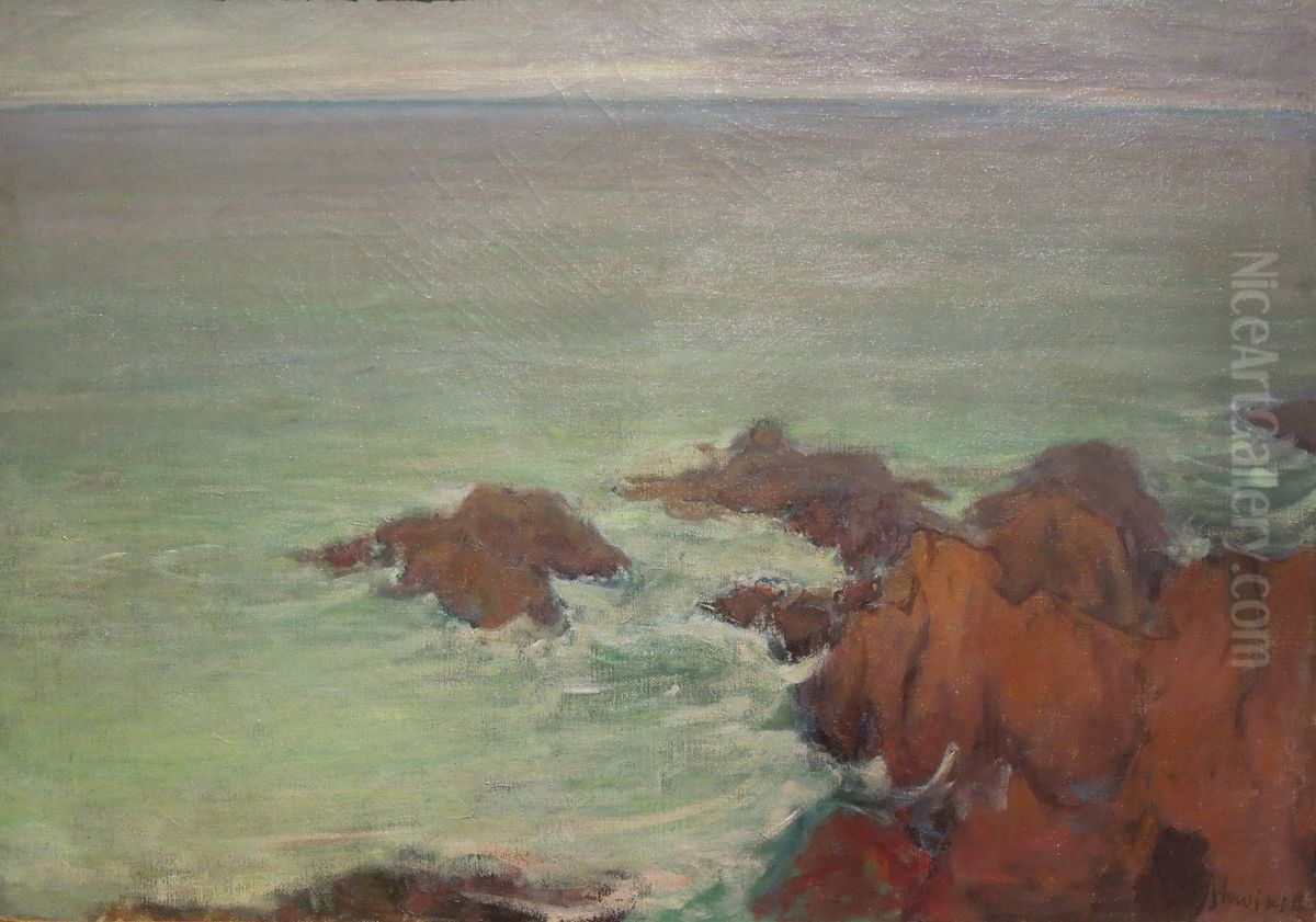 Morze w Bretanii, okolo 1905 Oil Painting by Wladyslaw Slewinski