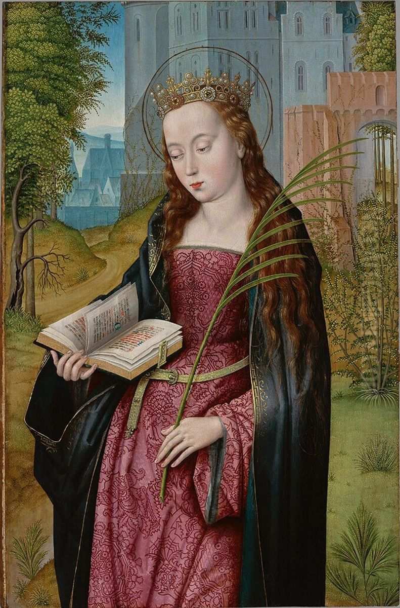 Saint Barbara Oil Painting by Master of the Embroidered Foliage