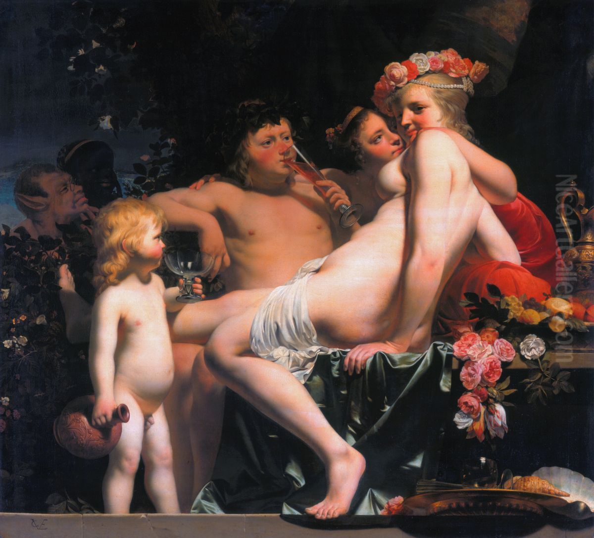 Bacchus und Ariadne auf Naxos Oil Painting by Caesar Van Everdingen