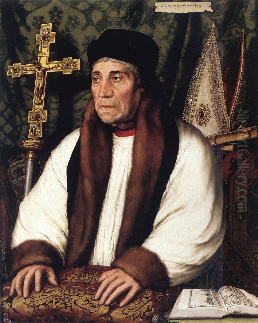 Portrait of William Warham (c. 1450 - 1532) Oil Painting by Hans Holbein the Younger