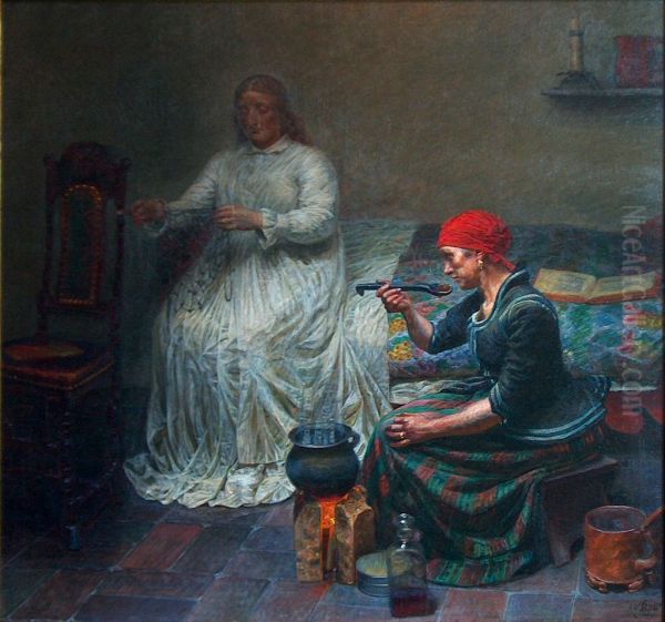 Leonora Christina i Blatarn Oil Painting by Kristian Zahrtmann