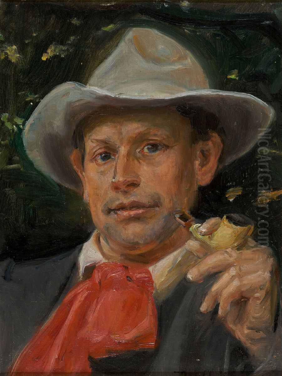 Portrait of Martin Andersen Nexo Oil Painting by Michael Peter Ancher