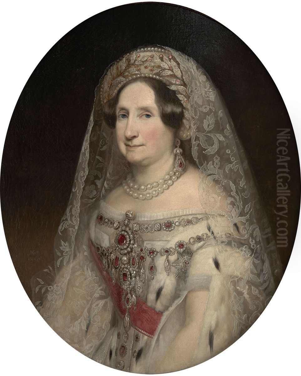 Portrait of Grand Duchess Anna Pavlovna Oil Painting by Carl Timoleon von Neff