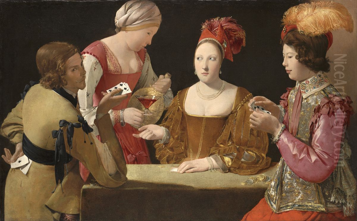 The Cheat with the Ace of Clubs Oil Painting by Georges de La Tour