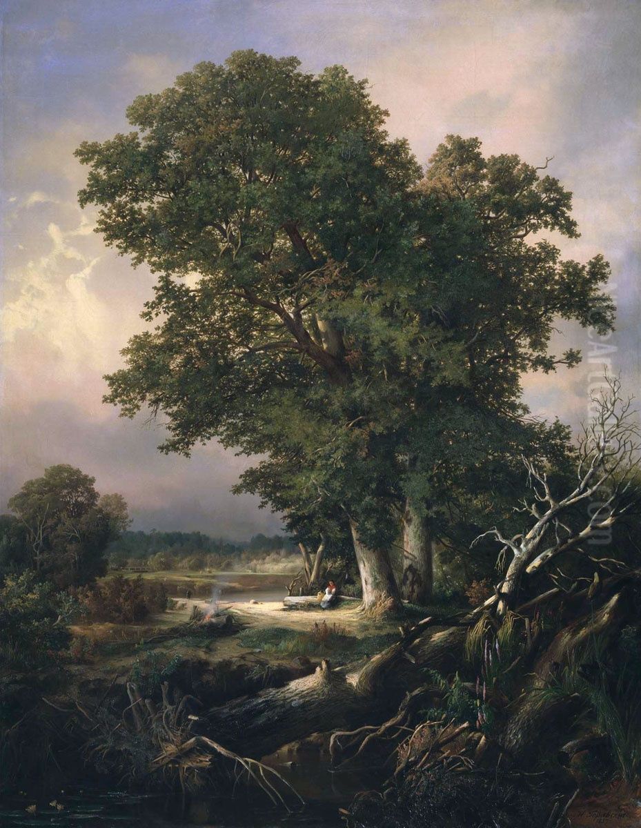 Na beregah reki Bereziny Oil Painting by Ippolit Goravsky