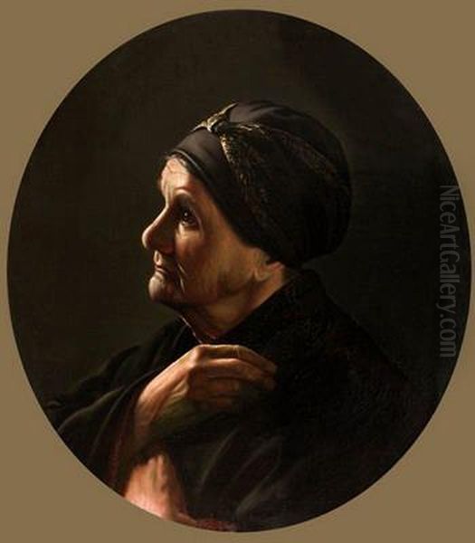 Staraa molicca (karcina Apalinara Garauskaga) Oil Painting by Apollinary Goravsky