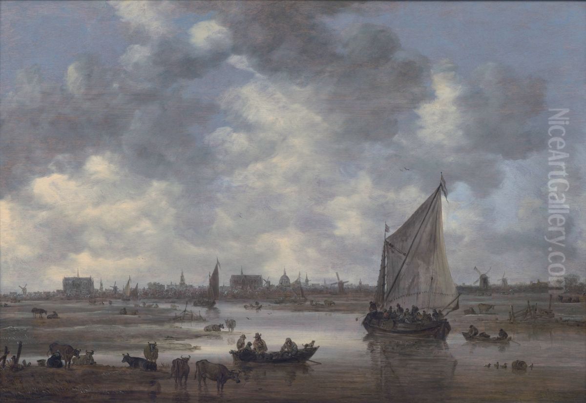 View of Leiden from the Northeast Oil Painting by Jan van Goyen