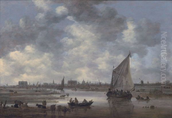 Gezicht op Leiden Oil Painting by Jan van Goyen