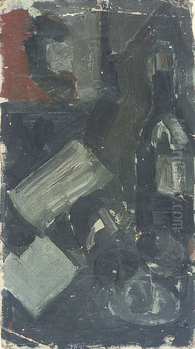 Stilleven met fles Oil Painting by Theo van Doesburg Stilleven met fles Oil Painting by Theo van Doesburg