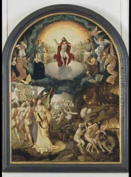 The Last Judgement with Christ as the Judge of the Blessed and the Doomed Oil Painting by Aertgen van Leyden