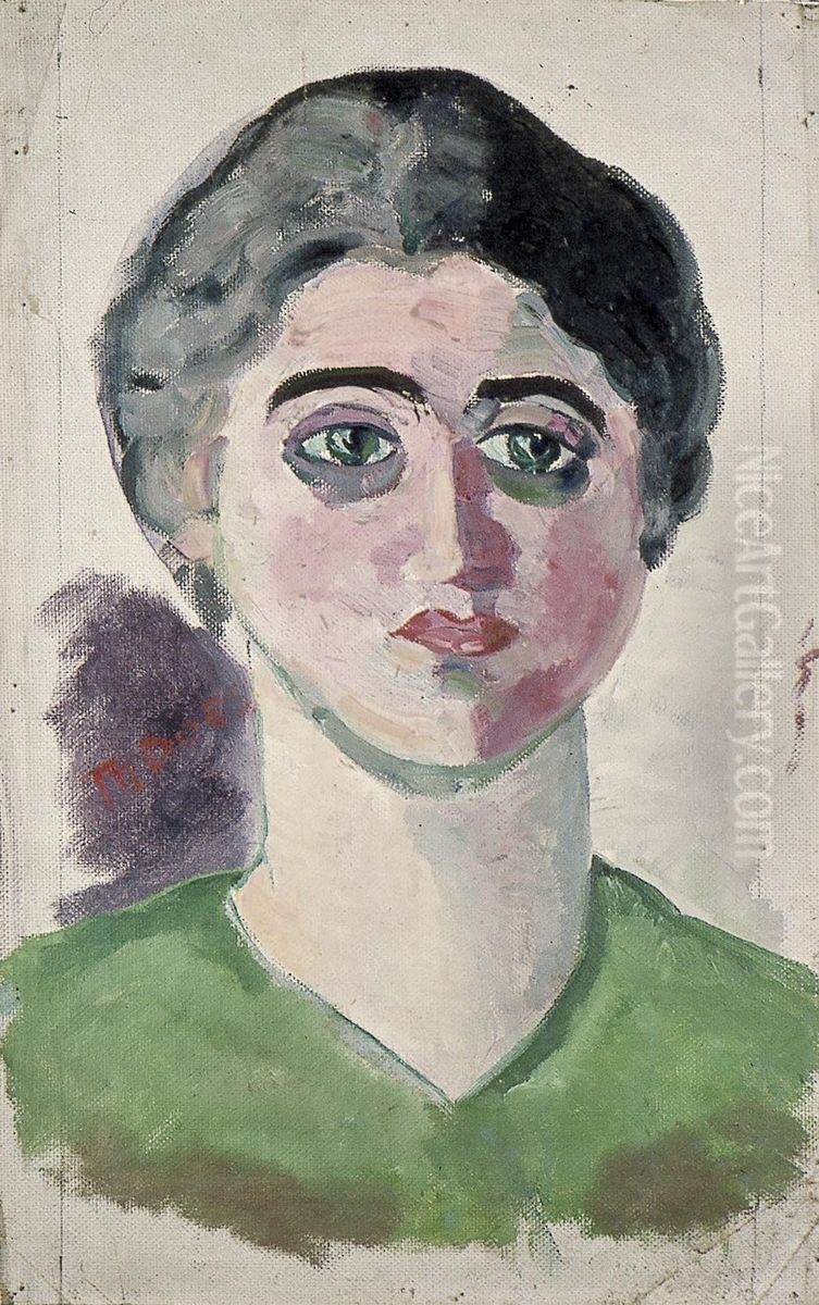 Portrait of Lena Milius. Oil Painting by Theo van Doesburg Portrait of Lena Milius. Oil Painting by Theo van Doesburg