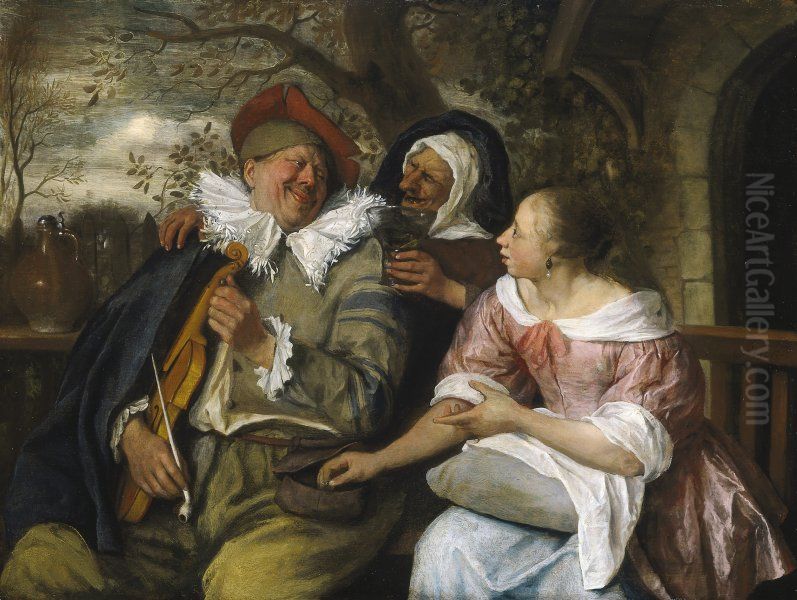 The Violinist Oil Painting by Jan Steen The Violinist Oil Painting by Jan Steen