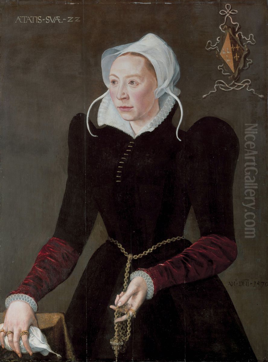 portrait Marytge Dedel (1547-1621) Oil Painting by Isaac van Swanenburg