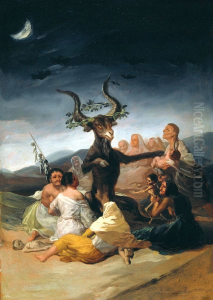 El aquelarre Oil Painting by Francisco Goya Fuendetodos