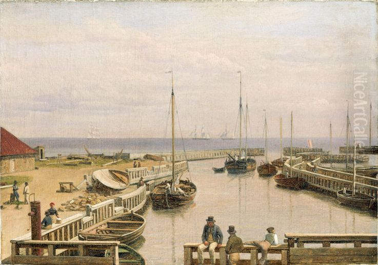 The Port of Dragor, Denmark Oil Painting by Christoffer Wilhelm Eckersberg The Port of Dragor, Denmark Oil Painting by Christoffer Wilhelm Eckersberg