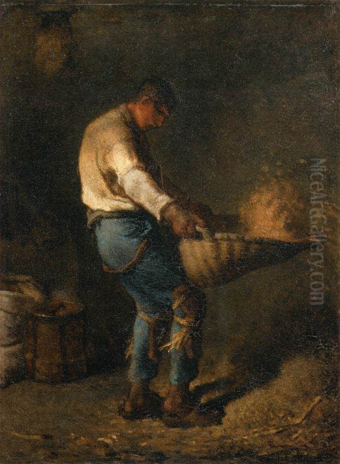 The Winnower Oil Painting by Jean-Francois Millet