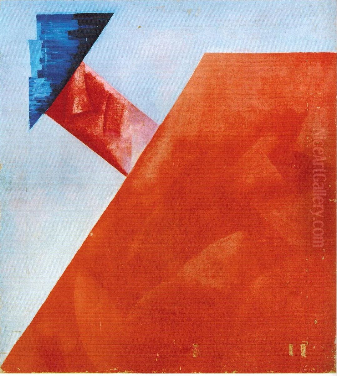 Non-Objective Composition (Color Painting) Oil Painting by Olga Rozanova