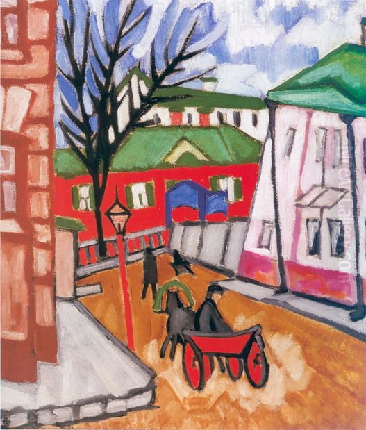 Cityscape Oil Painting by Olga Rozanova