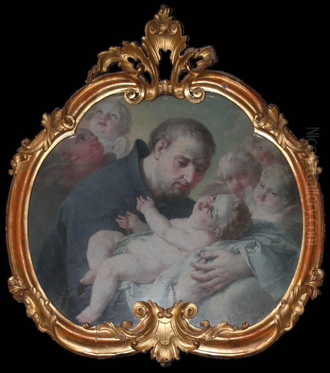 Saint Anthony with the Child Oil Painting by Biagio Bellotti