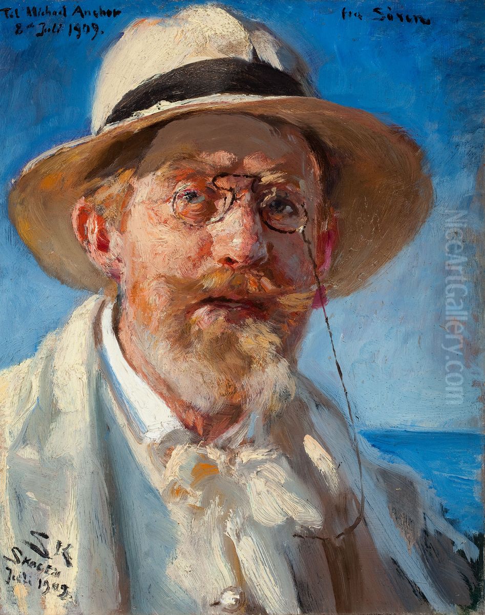 Self-portrait Oil Painting by Peder Severin Kroyer