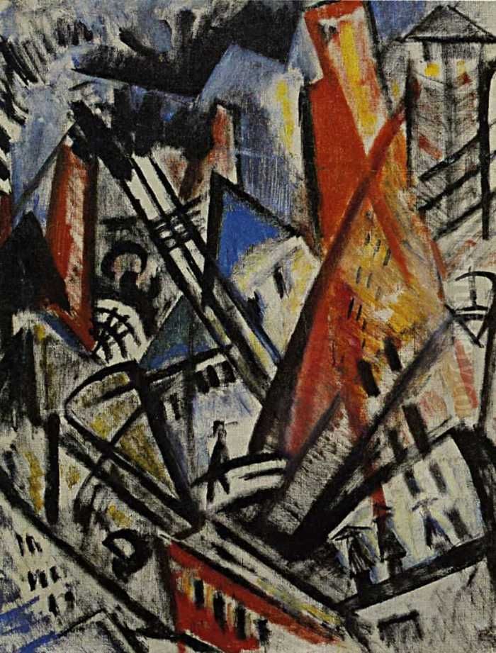 <<Gorodskoj pejzaz>> Oil Painting by Olga Rozanova