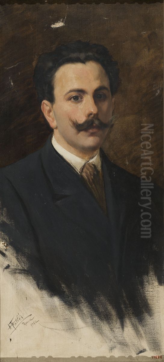 Gentleman portrait Oil Painting by Antonio Fabres
