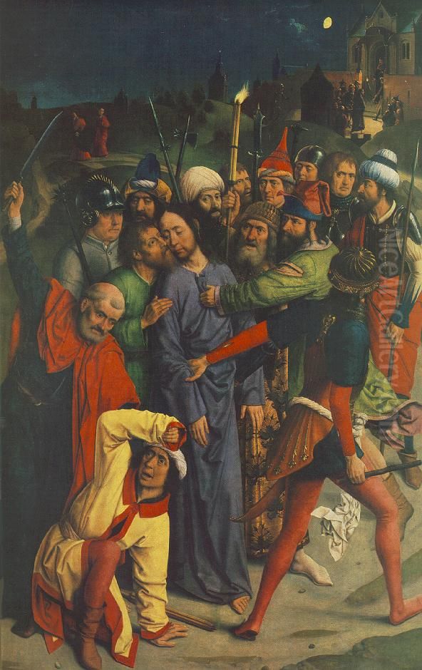 The Arrest of Christ with kiss of Judas and ear of Malchus Oil Painting by Master of the Munich Arrest of Christ