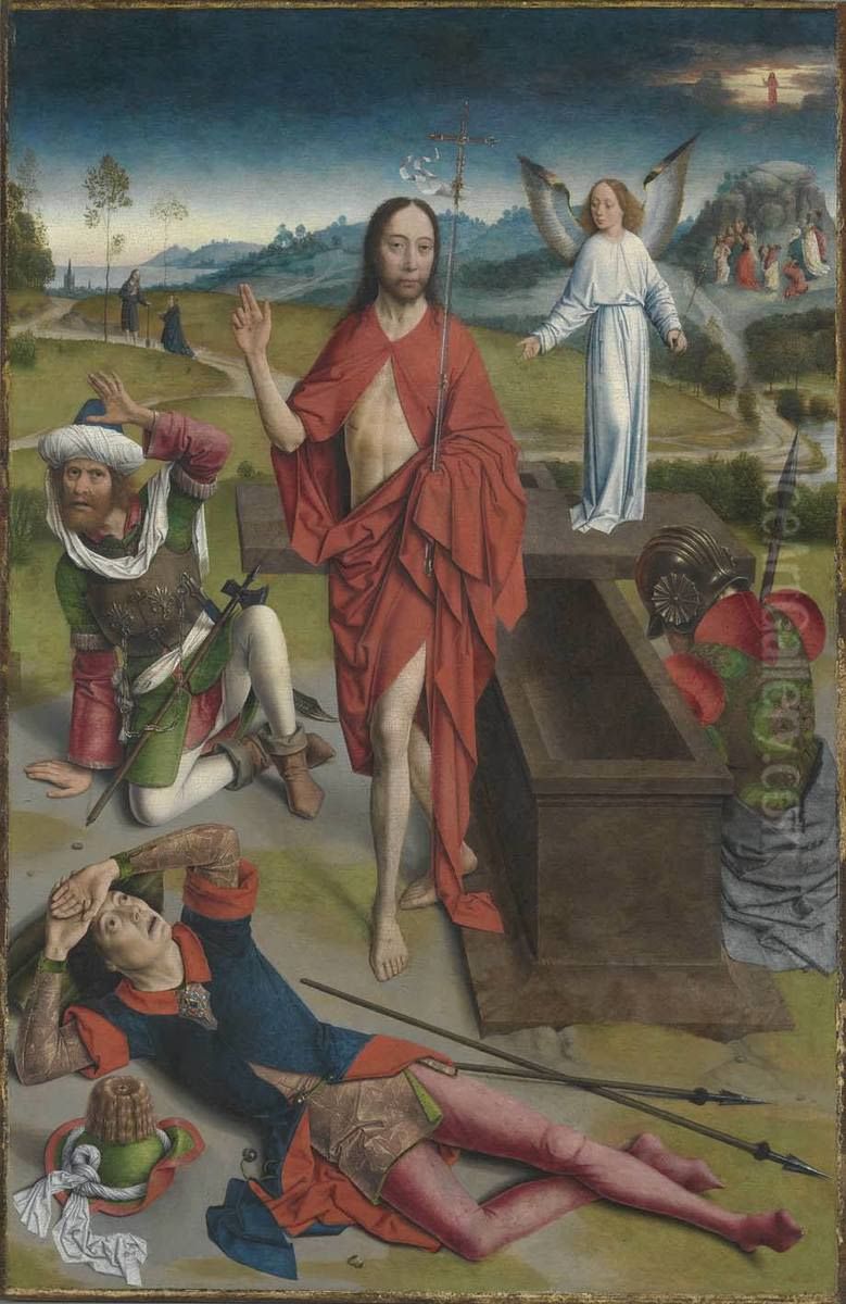 Tafel eines Flugelaltares: Die Auferstehung Christi Oil Painting by Dieric Bouts