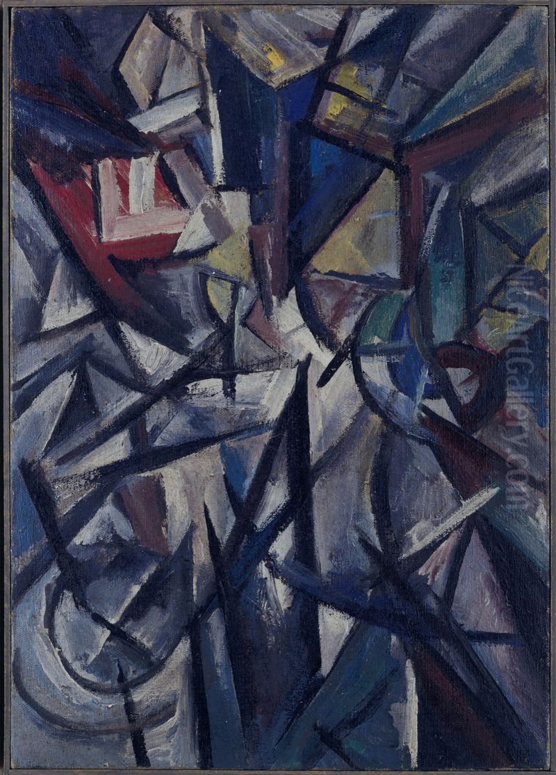 Landscape. Futurist Composition Oil Painting by Olga Rozanova