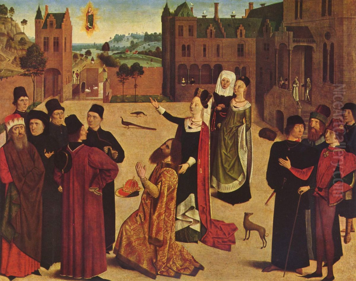 Die Sibylle von Tibur, die dem Kaiser Augustus weissagt Oil Painting by Master of the Tiburtine Sibyl