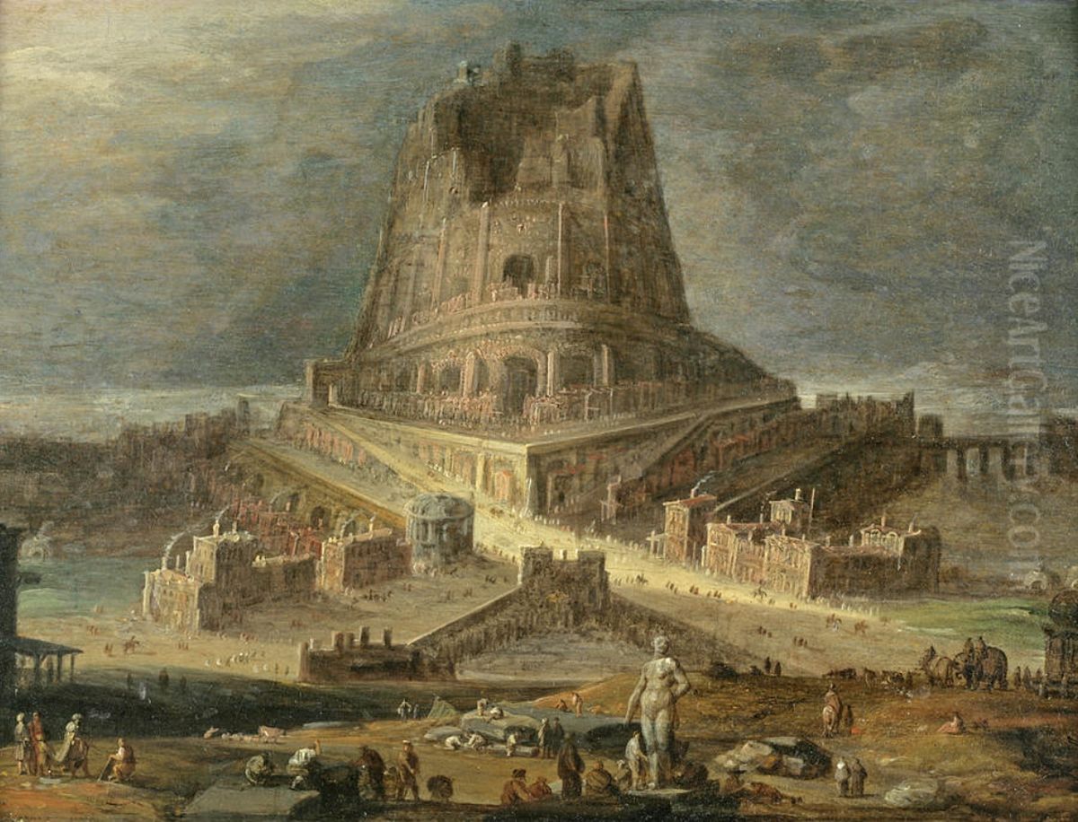 The Tower of Babel Oil Painting by Jan Micker The Tower of Babel Oil Painting by Jan Micker
