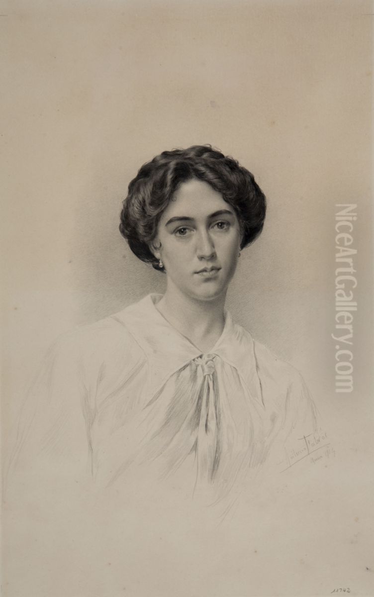 Retrat de Gloria Fabres, filla de l'artista (Museu Nacional d'Art de Catalunya, inv 011742-D) Oil Painting by Antonio Fabres