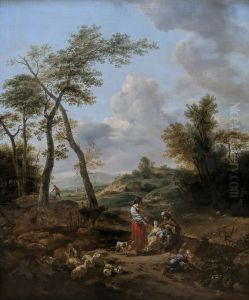 Landscape with figures (Elkana and his Wives Hannah and Pennina?)