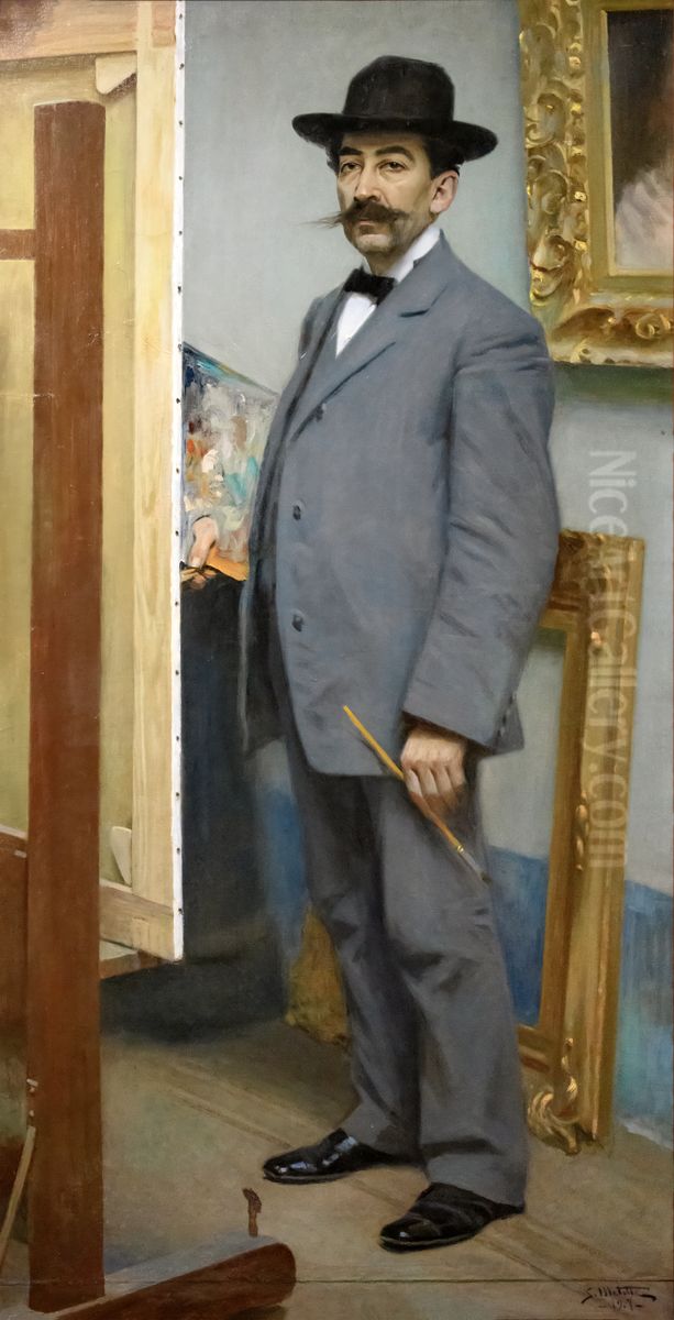 Autoretrat (Museu Nacional d'Art de Catalunya, inv 039928-000) Oil Painting by Segundo Matilla