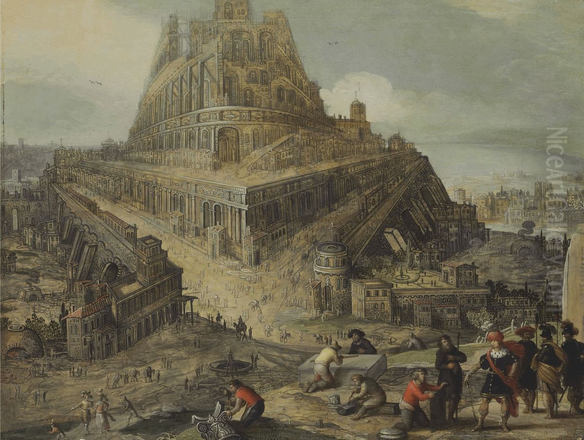King Nimrod ordering the construction of the Tower of Babel Oil Painting by Louis de Caullery King Nimrod ordering the construction of the Tower of Babel Oil Painting by Louis de Caullery