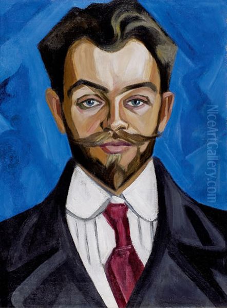 Male Portrait Oil Painting by Olga Rozanova