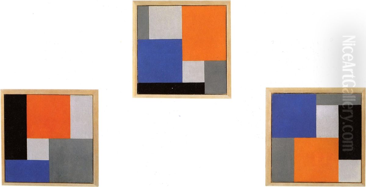 Composition XVIII in three pieces Oil Painting by Theo van Doesburg