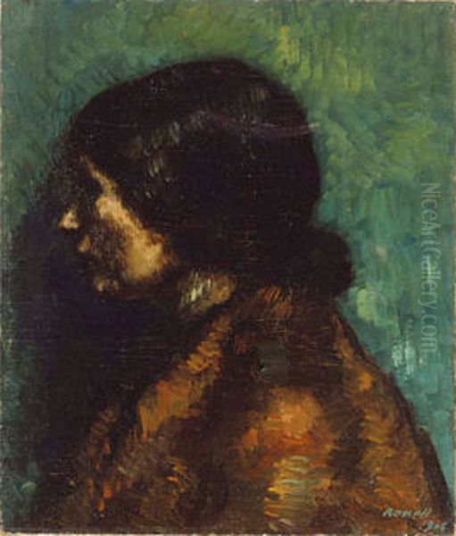Gipsy Woman's Head Oil Painting by Isidre Nonell