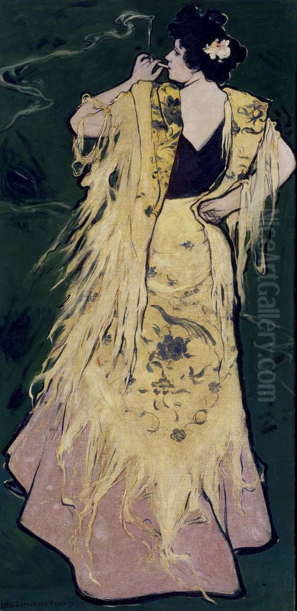 Manola Oil Painting by Julio Romero De Torres