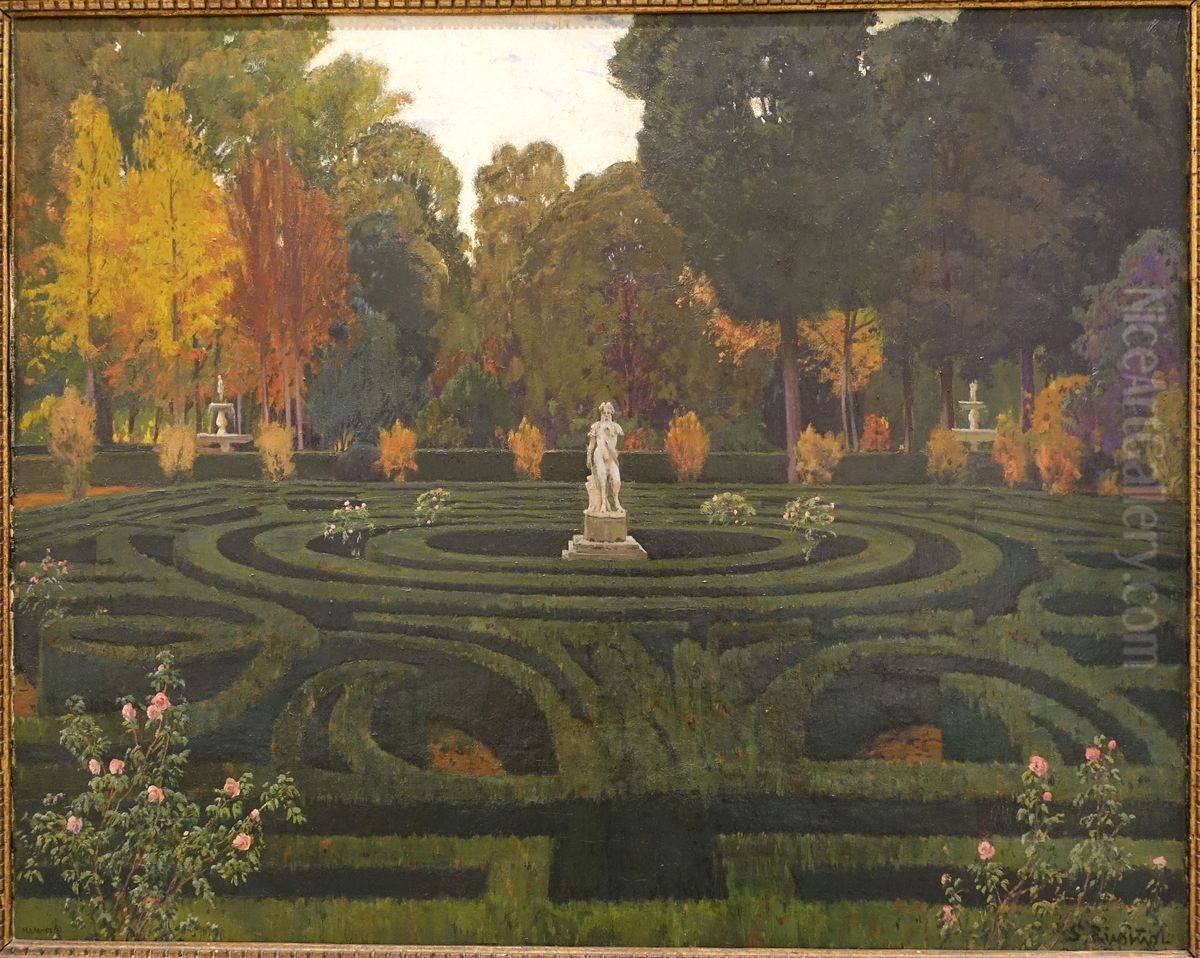The Old Faun Oil Painting by Santiago Rusinol i Prats