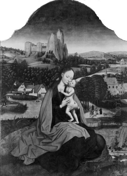 Madonna and Child in a Landscape Oil Painting by Rogier van der Weyden