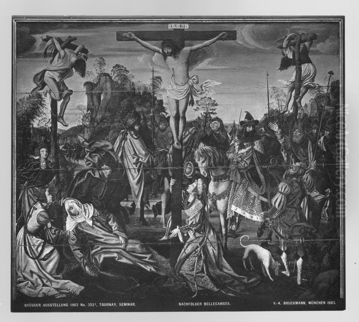 Triptych of the Crucifixion in Tournai - central panel Oil Painting by Cornelis Engebrechtsz.