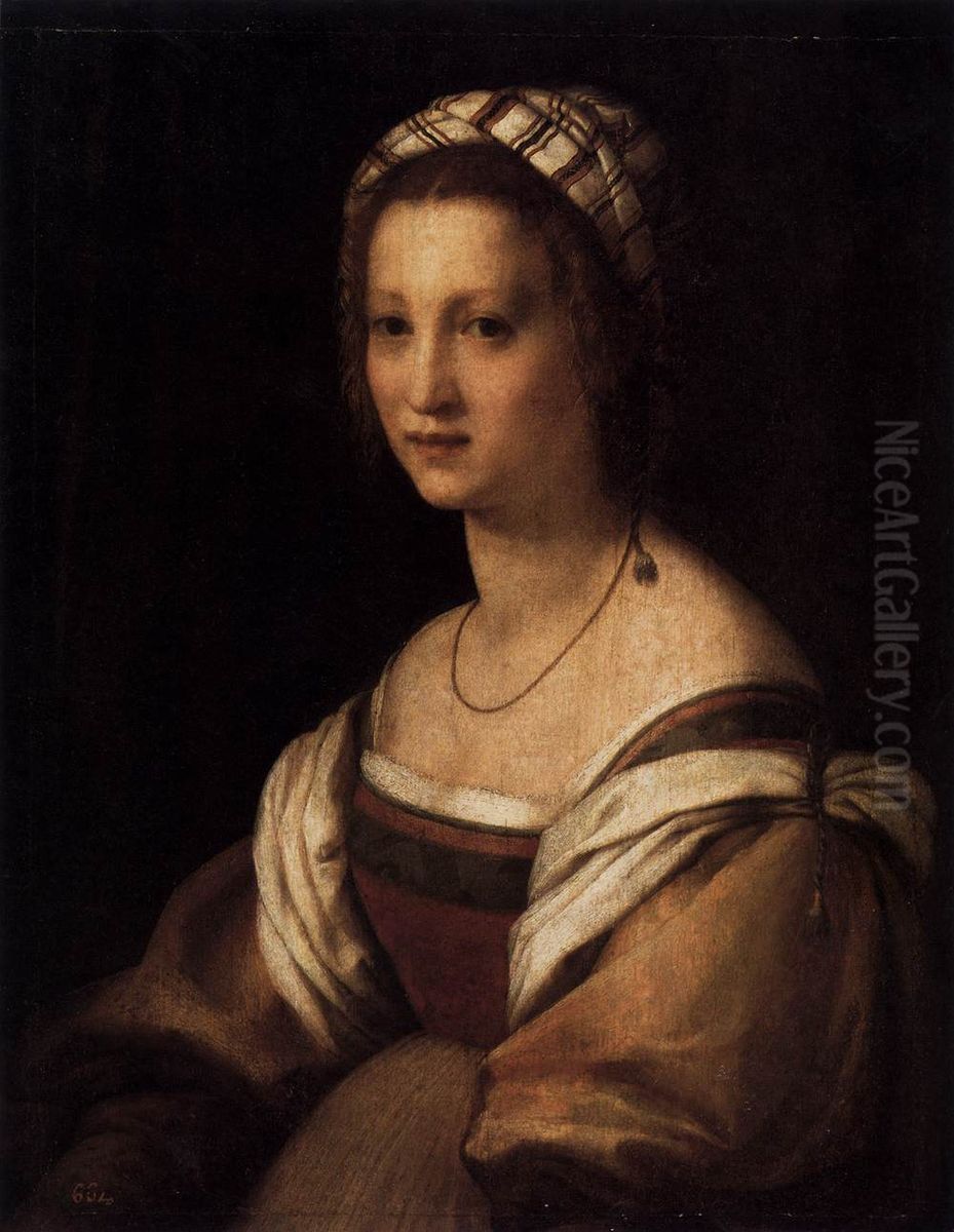 Portrait of Lucrezia de Baccio Del Fede Oil Painting by Andrea Del Sarto
