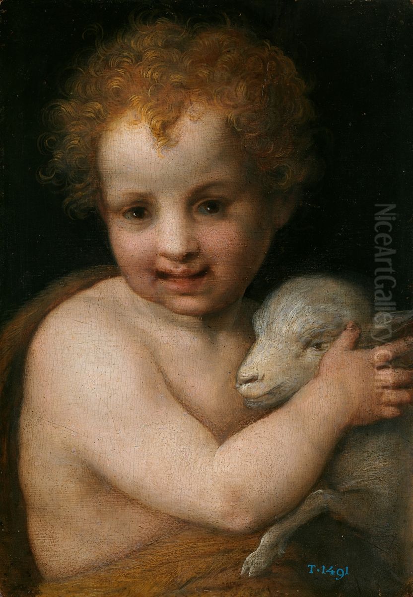 Saint John the Baptist with the Lamb Oil Painting by Andrea Del Sarto